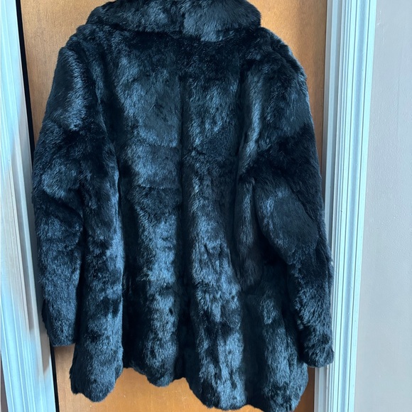 90s vintage Elegant Black Rabbit Fur Teddy Jacket - Picture 2 of 7